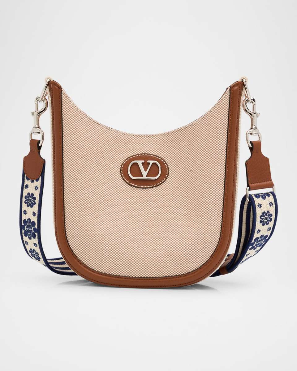 Antibes Medium Canvas Hobo Crossbody Bag